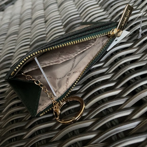 Michael Kors Jet Set Travel Small CoinPouch Wallet Racing Green - Picture 12 of 16